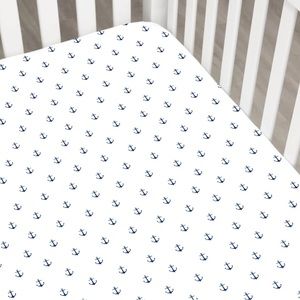 Nautical Anchor Crib Sheet